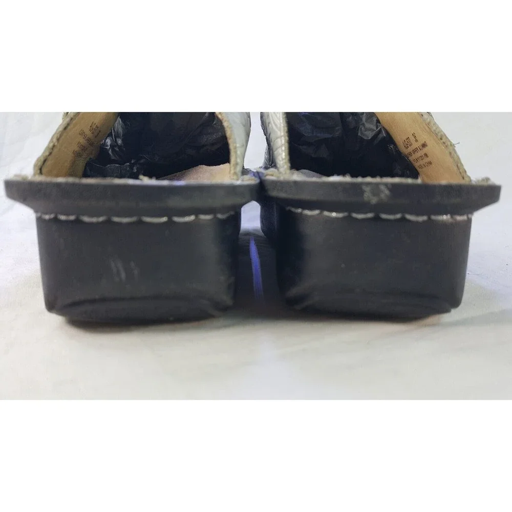 Algeria Women's Silver Creme Leather Mule Clogs  Shoes Size 36/5.5-6 US, - Picture 4 of 7